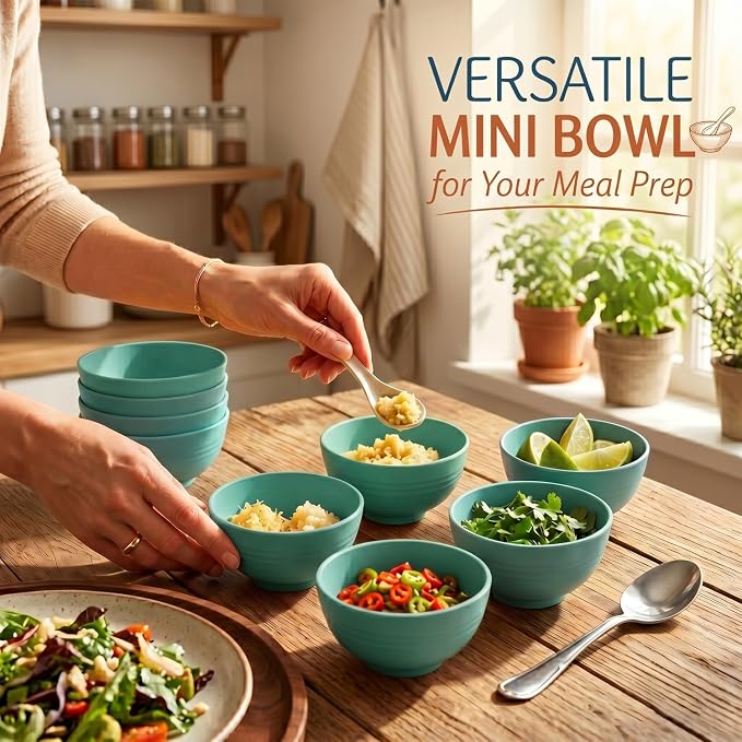 Mini Bowls Sets of 8, Unbreakable & Lightweight Wheat Straw Bowls 10oz - Image 5