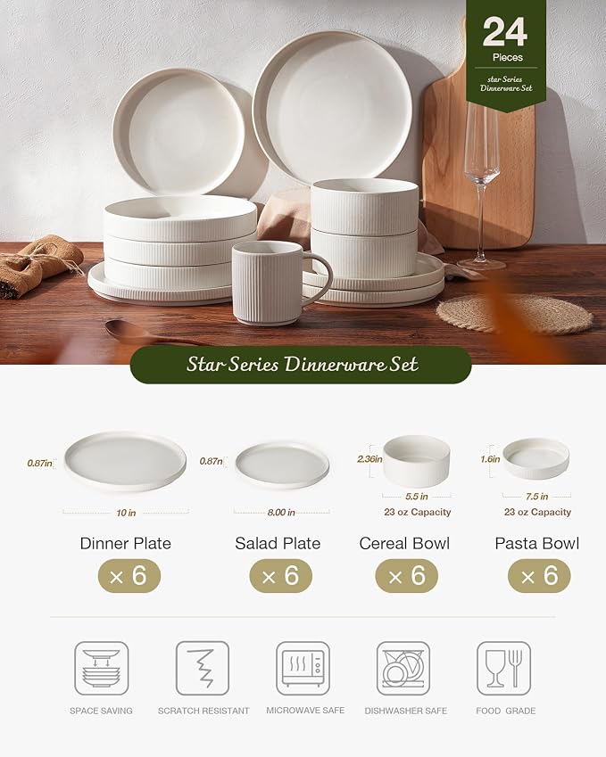 Famiware Star Stoneware Dinnerware Sets - Image 4