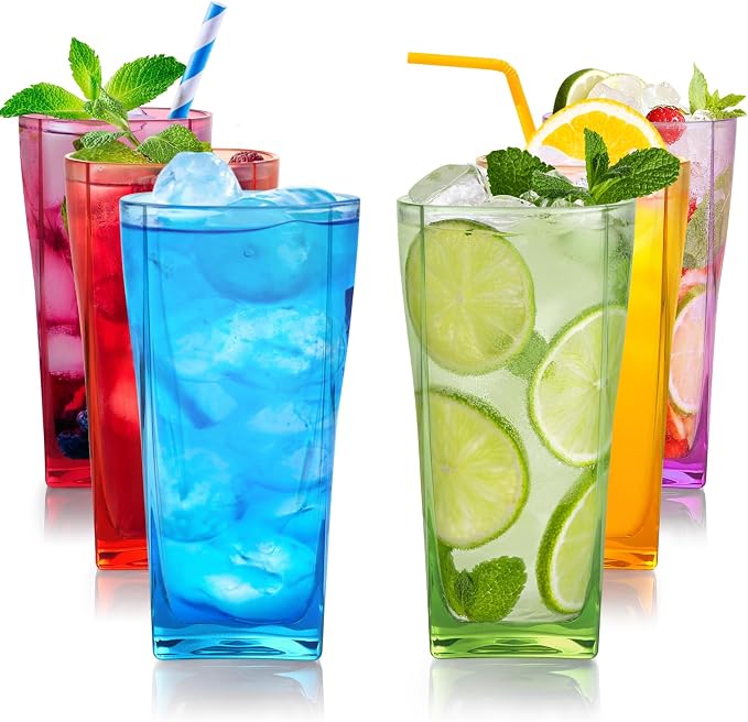 Top-spring 12 Oz Reusable Plastic Water Tumbler 6pcs Color BPA Free | Thickened by Top-spring