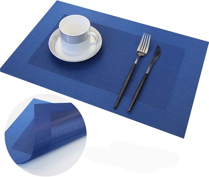 PIGCHCY Placemats Vinyl Washable Table Mats Elegant Non-Slip Placemats - Image 4