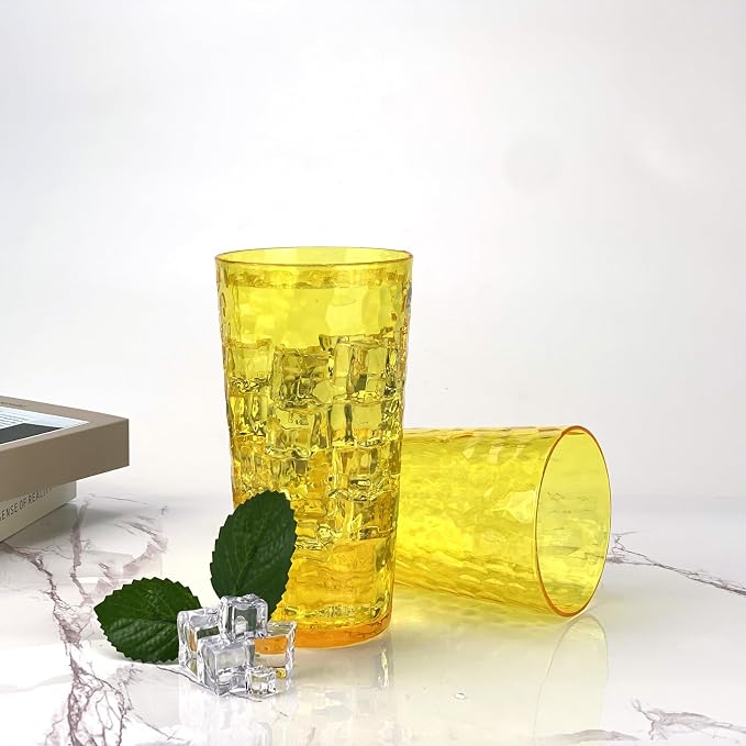 Yalin 24-Ounce Plastic Tumbler Acrylic Drinking Glasses, Reusable Plastic Cups - Image 2