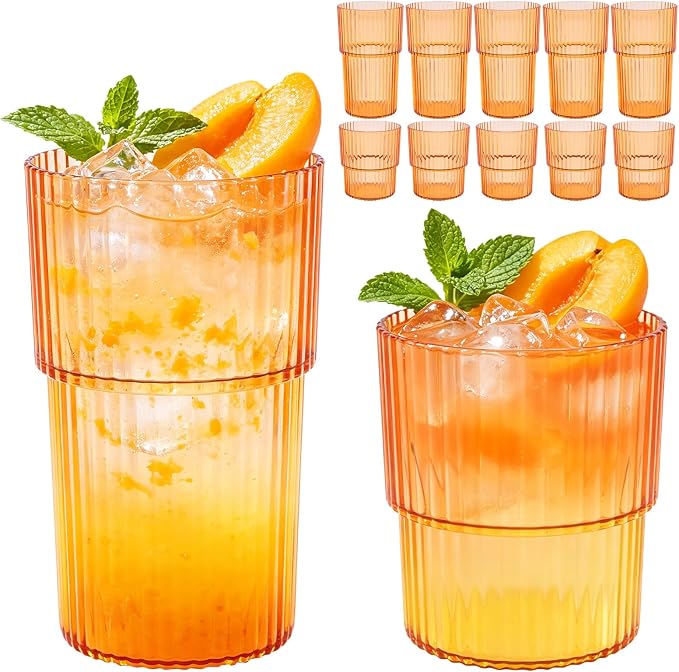 12 Pack Plastic Wine Glasses, 16 Oz Highball Glasses & 12 Oz Cocktail Glasses by Unknown