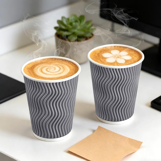 BYSNOW 500 Pack 12 oz Paper Coffee Cups - Image 4