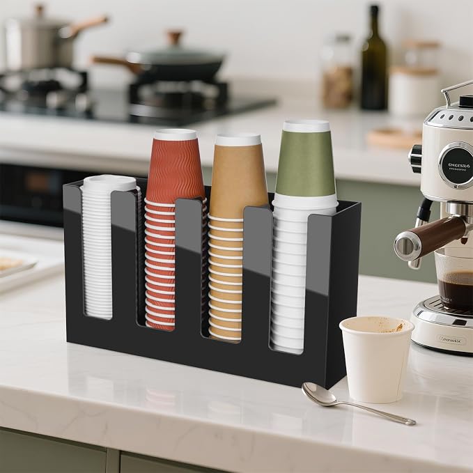 Coffee Cup Holder, Cup and Lid Organizer fits 5 to 16 oz Disposable Cups | - Image 7