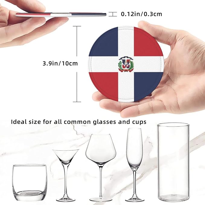 Dominican Flag Coasters for Drinks - Image 3