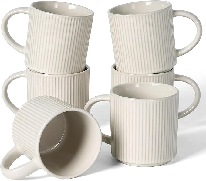 famiware Coffee Mug Set for 6, Star 12 oz Catering Mugs Cup Set by Famiware
