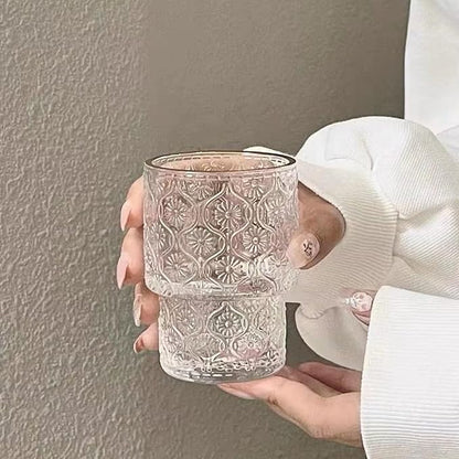AVLA 8 Pack Vintage Drinking Glassware, 7 oz Romantic Water Juice Glass Tumbler - Image 8