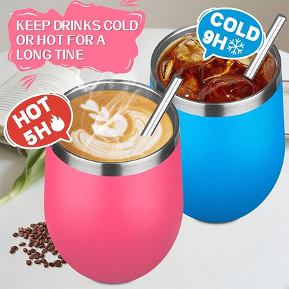 12oz/4 Pack Stainless Steel Wine Tumbler - Image 4