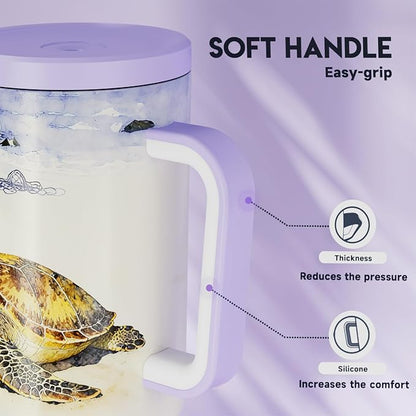 Meoky 40 oz Tumbler with Handle and Straw: Stainless Steel Insulated Tumbler - Image 6