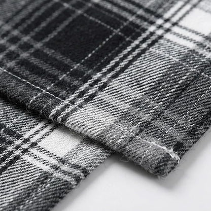 Artoid Mode Black Grey Farmhouse Plaid Table Runner, Halloween Rustic Holiday - Image 7