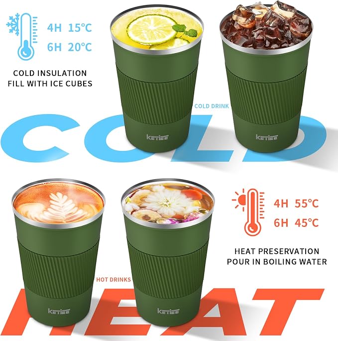 KETIEE Travel Coffee Mug 12oz: Vacuum Insulated Coffee Cup - Image 3