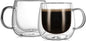 CNGLASS 12oz Double Walled Glass Coffee Mugs, Glass Espresso Mugs by CNGLASS