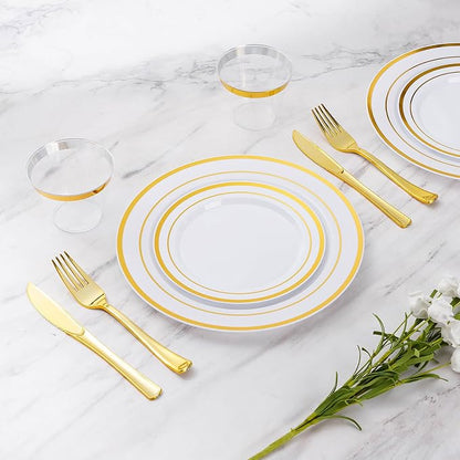 300 Pieces Gold Disposable Dinnerware Set - Image 2