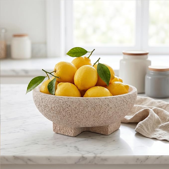 Decorative Bowl for Coffee Table, Modern Round Resin Centerpiece Bowl | Shallow - Image 7