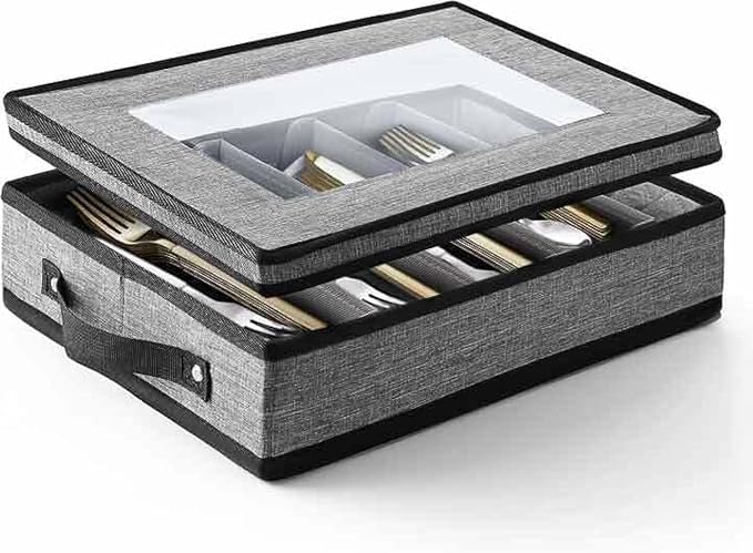 Flatware & Utensil Storage, Durable Silverware Storage Box by HearthHarbor