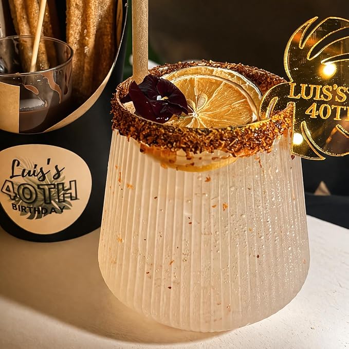 40 Pack 12oz Ribbed Gold Rim Disposable Wine Glasses, Plastic Cocktail Cup | - Image 8