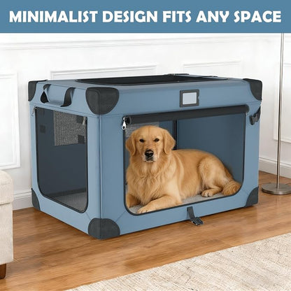 36 Inch Portable Travel Dog Crate Blue - Image 9