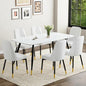 Modern Dining Table Set for 6, Dining Table Chairs Set of 6, Sintered Stone Kitchen Table Top and Modern Chairs Set of 6 for Kitchen Dining Room