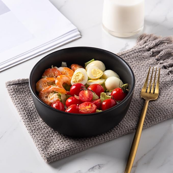 AmorArc Stoneware Cereal Bowls Set of 6, 26oz Soup Ceramic Bowls Set | Modern - Image 7