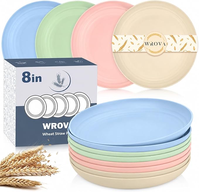 Wheat Straw Plates Sets for 8 by WROVA