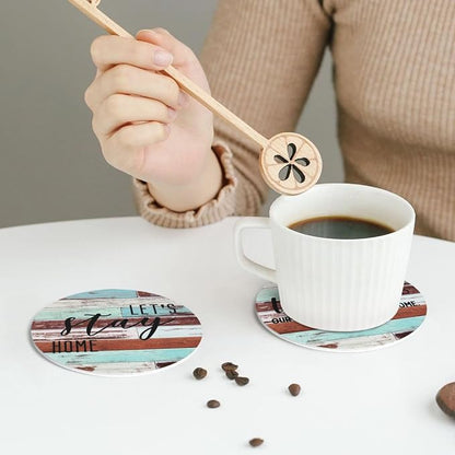 Farmhouse Wooden Home Coasters Set of 6 Coasters - Image 6