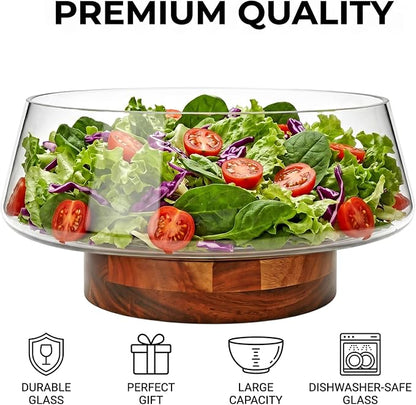 Large Glass Salad Bowl Set - Image 4