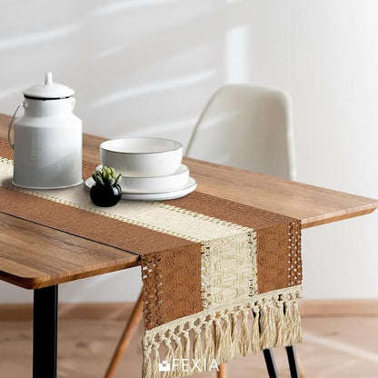 Boho Table Runner Rustic for Fall Home Decor - Image 5