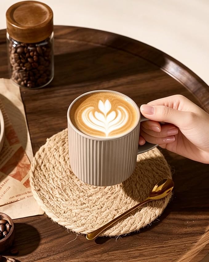 famiware Coffee Mug Set for 4, Star 12 oz Catering Mugs Cup Set - Image 2