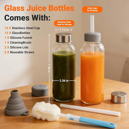 Sursip Glass Juice Bottles 16 oz - Image 2