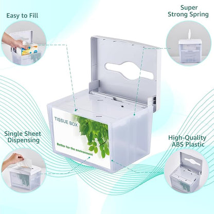 Commercial Napkin Dispenser, Restaurant Napkin Holder for Restaurants, Cafes, and Bars, Durable ABS Plastic, Space-Saving Design, Easy Access to Folded Napkins, White