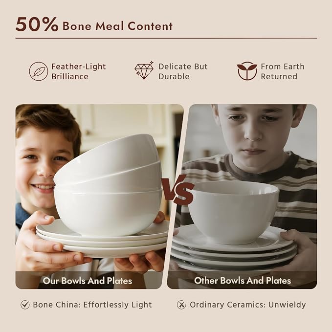 6-Piece Bone China Dinnerware Set - Image 2
