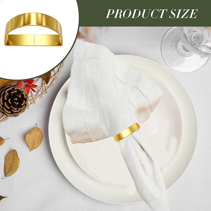 Gold Napkin Rings Set of 4 - Image 3