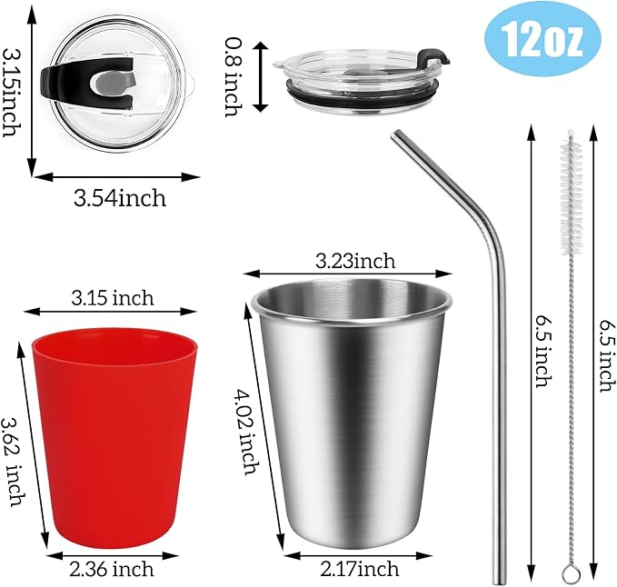 ShineMe Stainless Steel Kids Cups, Straws & Silicone Sleeves, BPA Free - Image 2