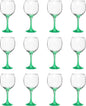 DISCOUNT PROMOS Premiere Wedding Wine Glasses 20.5 oz. Set of 12, Bulk Pack - Restaurant Glassware, Perfect for Red Wine or White Wine - Green