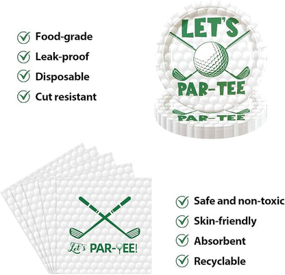 50pcs Golf Paper Plates and Napkins Party Decorations | Golf Themed Birthday - Image 4