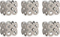 DII Decorative Geometric Napkin Ring Set, Die Cut Square Silver by DII