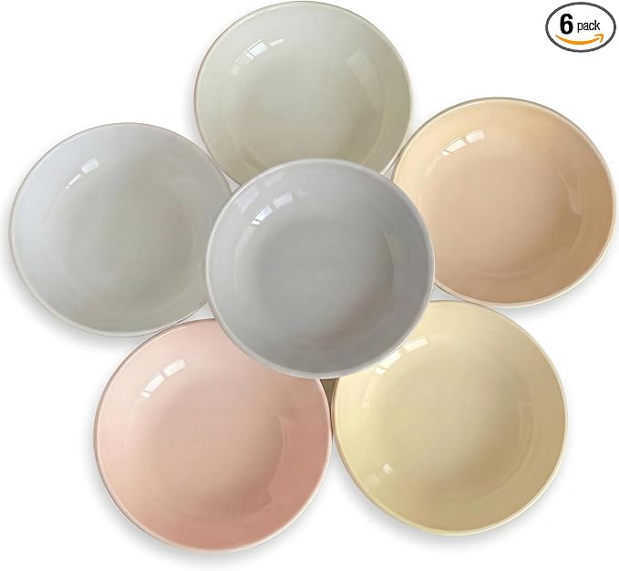 Ceramic Cat Food Bowls 6 Pack – Shallow Cat Bowl by AHX
