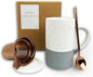 Mora Ceramics Tea Cup with Loose Leaf Infuser, Spoon and Lid, 12 oz, Microwave by MORA