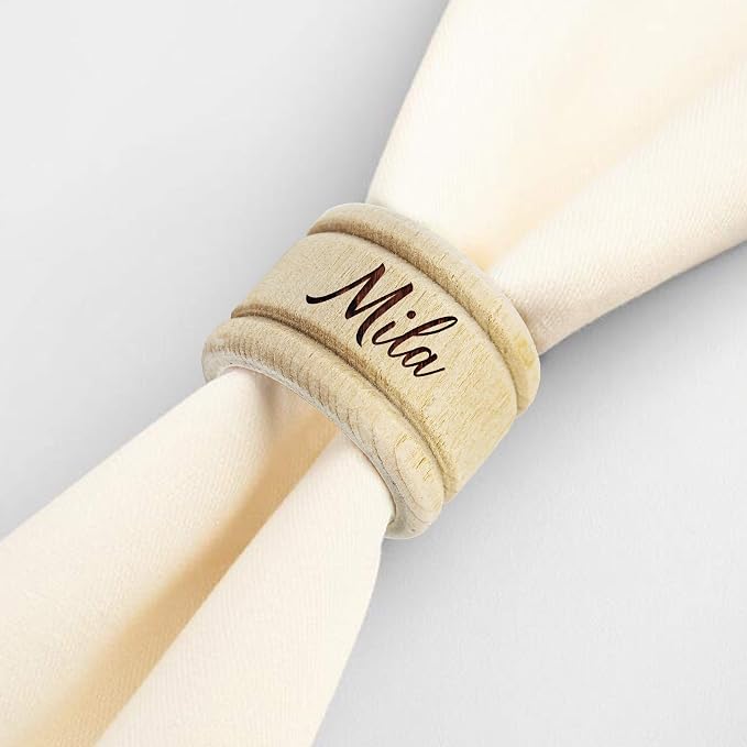 My Personal Memories Custom Personalized Wooden Napkin Ring Holders - Image 6