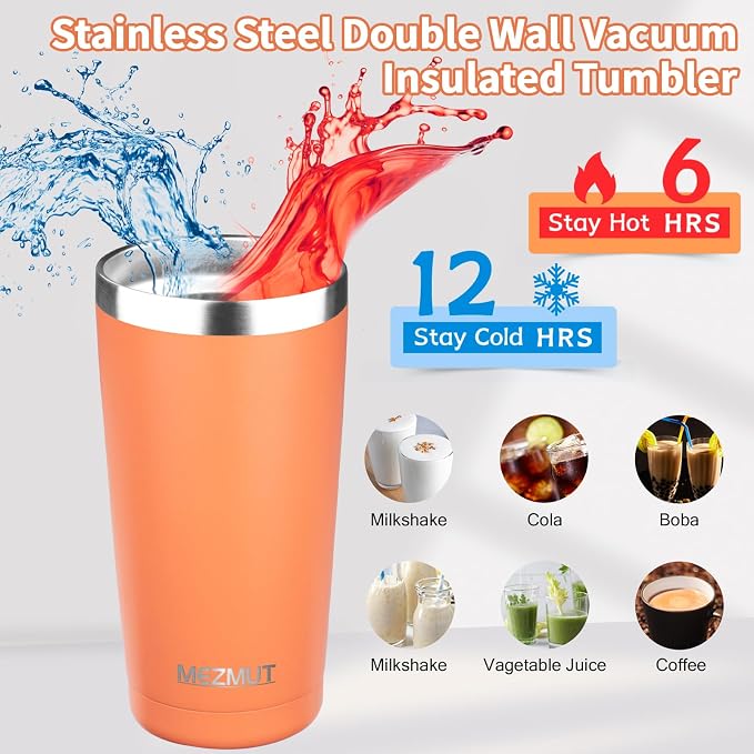 MEZMUT 20oz Insulated Tumbler Travel Coffee Mug - Image 2