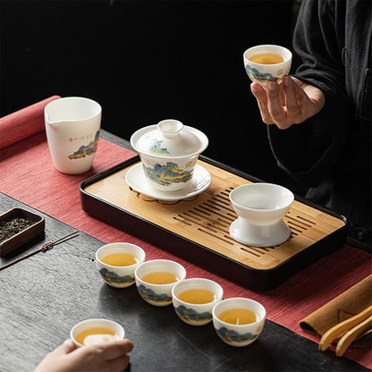 LURRIER Gongfu tea sets, Portable Ceramic TeaSet, Asian Tea sets - Image 3