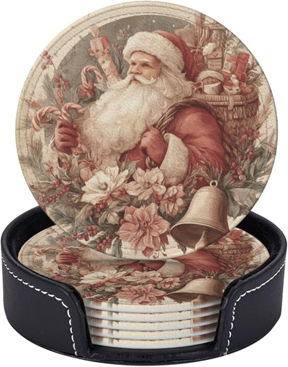 Vintage Christmas Santa Claus Coasters by KiuLoam