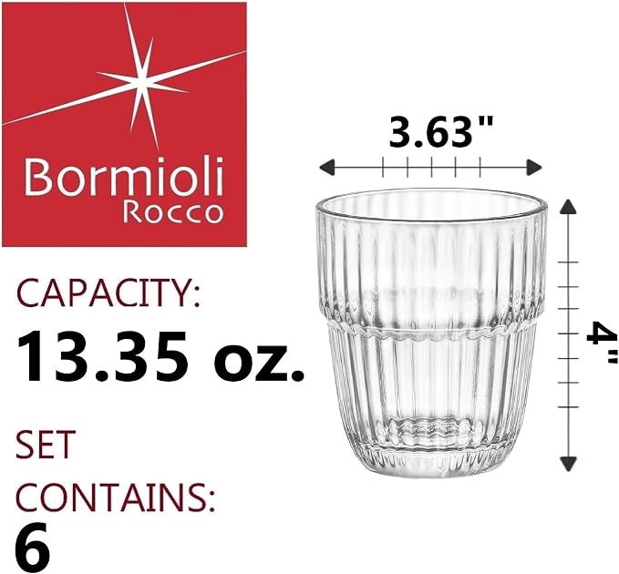 Bormioli Rocco Barshine 13.35 oz. Double Old Fashioned DOF Stackable Tempered - Image 2