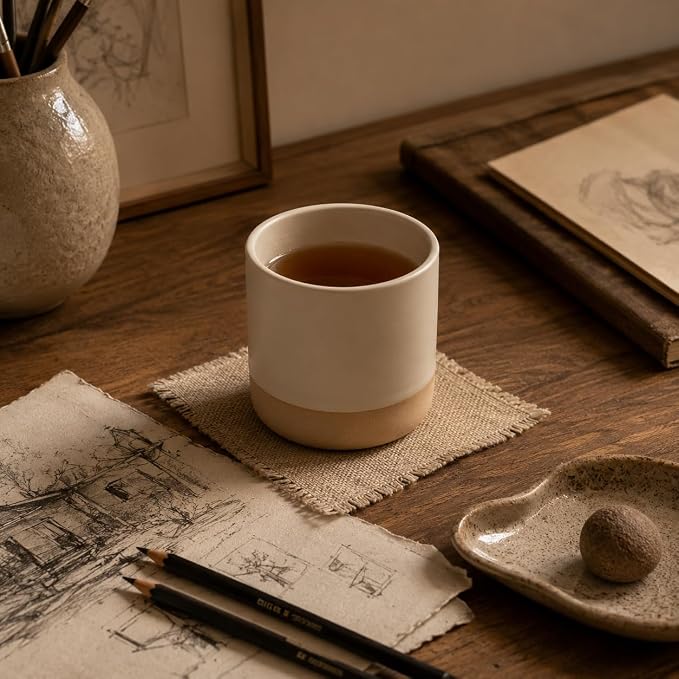 7oz 8oz Ceramic Mug Cups with DIY Canvas by kaisadadi