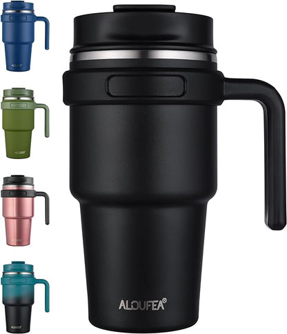 20 oz Insulated Travel Coffee Mug Tumbler by ALOUFEA