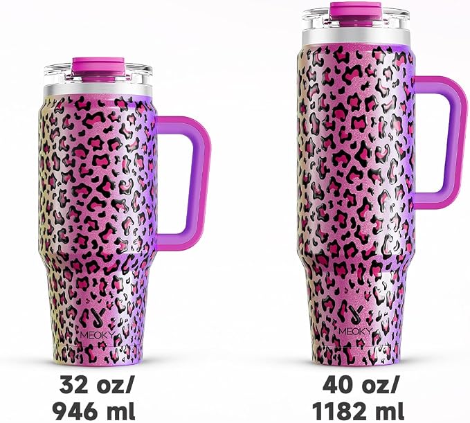Meoky 40 oz Tumbler with Handle and Straw, Insulated Tumbler with Lid and Straw - Image 8
