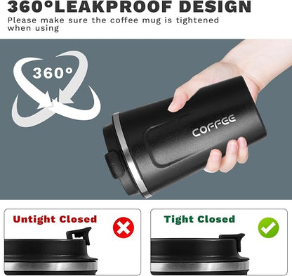 Insulated Travel Coffee Mug, Stainless Steel Coffee Cup - Image 5