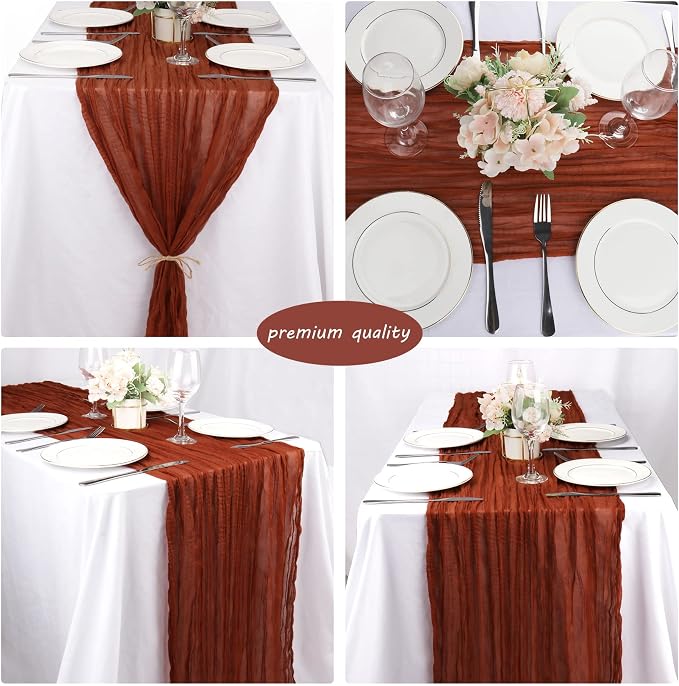 12 Pack 13Ft Cheesecloth Table Runner 35x157 Inch Boho Gauze Table Runner - Image 5