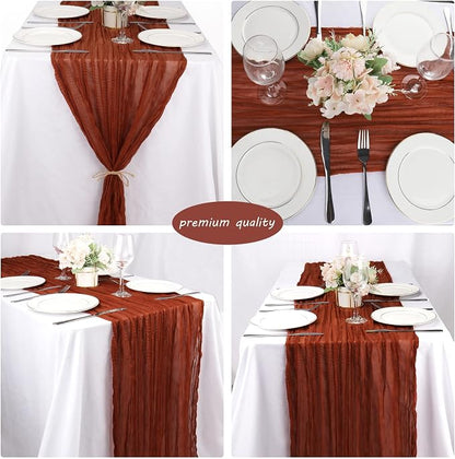 12 Pack Cheesecloth Table Runner 35x72 Inch Boho Gauze Table Runner Rustic - Image 5