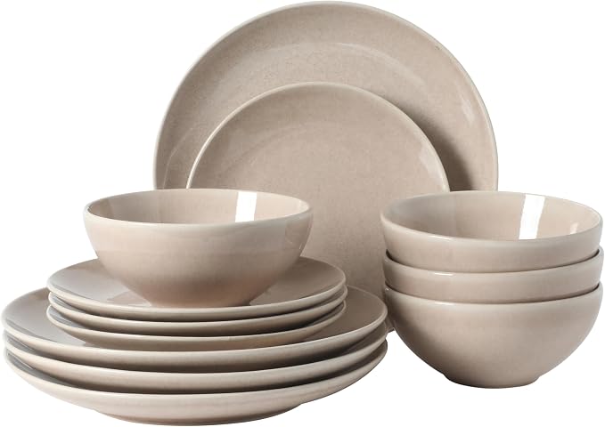 Gibson Elite Castle Peak Plates and Bowls Set, 12-Piece Dinnerware Set by GibsonHomewares